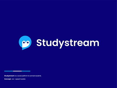 studystream (Concept C) bird chat clever communication community creative design learn logo minimal negative space owl school simple student study teacher