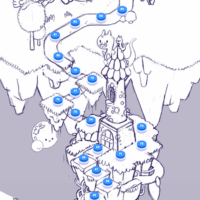 Some rough pencil work of the floating islands #gameart art education edutech game art illustration isometric learning made with unity map pencil procreate reading ui unity 2d ux