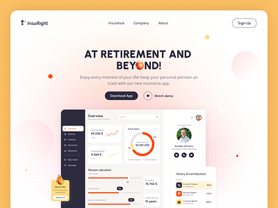 Website for Insurance for retirees App | Part 1 app application dashboard design figma graphic design insurance interface mobile design pension retirement ui uiux user experience user interface ux webdesign website website design