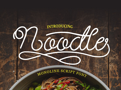 Noodle monoline script font abc alphabet app art branding creative design font graphic illustration letter logo meat set style text type typography ui vector