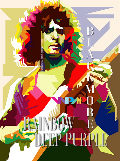 Ritchie Blackmore Pop Art WPAP american colorful deep purple england guitarist illustration musician pop art portrait rainbow retro ritchie blackmore rock band rock star vintage wpap