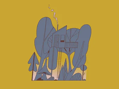 Morning light. design forest illustration inspiration light morning styleframe tree house