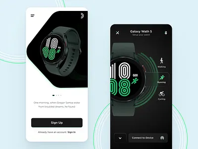 Fitness Tracker Application app clean design fitness gear interface iphone light mobile pure samsung settings ui user ux