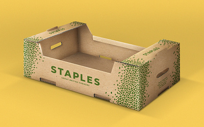 Crate design for Staples Vegetables box brand branding british cardboard crate design eco environmental farmer illustration logo organic packaging seeds uk union jack vegetables