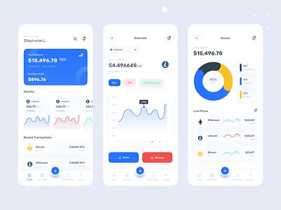 Crypto Wallet App akramhs app bitcoin crypto crypto app crypto wallet crypto wallet app cryptocurrency design e wallet graphic design logo mining app ui ui design uiux uix ux wallet wallet app