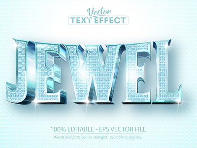 Jewel text effect, shiny diamond