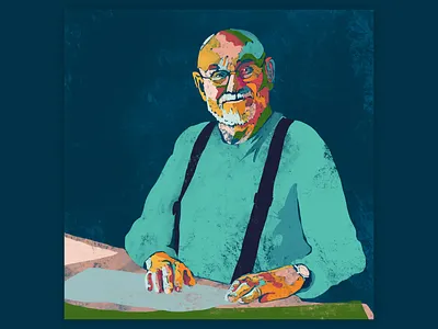 Eric Carle abstract abstract art artist digital illustration illustration portrait portrait illustration procreate texture