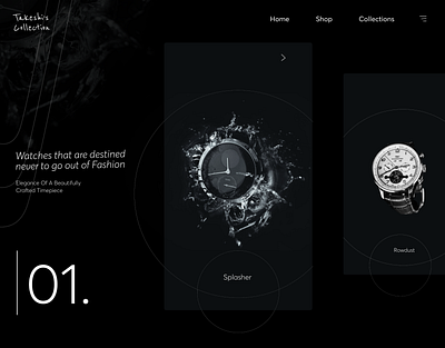 Landing page (Watch brand ui) aesthetic ui app branding design homepage ui logo minimal ui ui uiux user interface design watch brand ui watch landing page watch ui web website design