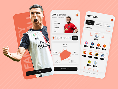 Fantasy Football App appdesign design fantasyapp figma footballapp mobileapp sportsapp ui uidesign ux uxdesign uxui