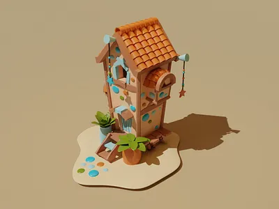 Sand house 3d 3d art 3d design 3d illustration 3dart 3dartwork artwork cycles house illustration sand