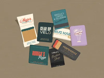 Hometown Repping - Matches Edition barber shop design drawing ice cream illustration independence matches pizza