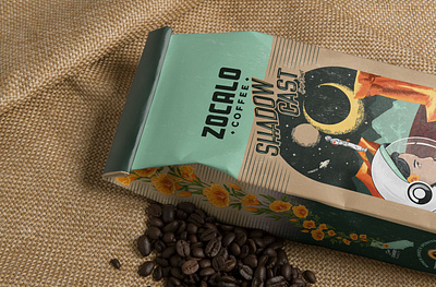 Coffee Bean Bag Label Design for Zocalo Coffee beverage design branding coffee coffeebag coffeebeanbag coffeebeans coffeedesign coffeepackage illustration label design labeldesign labelseries package design rebrand