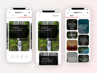 Quotes App app design app ui design graphic design mobile app design mobile ui design quotes quotes design ui uiux