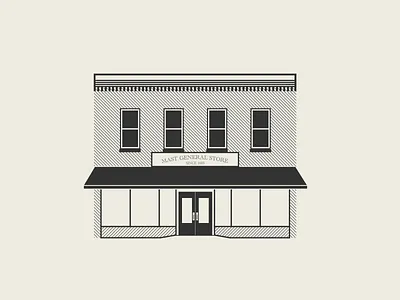 Mast General Store - Boone, NC black and white design downtown general store half tone halftone halftones illustration mast general store minimal shop sketch texture vector vintage vintage design
