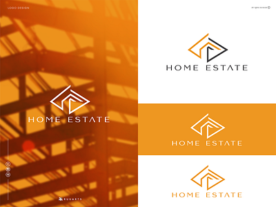 HOME ESTATE | LOGO DESIGN branding construction logo design digital art estate logo flat logo graphic design home logo logo logo design minimalist logo simple logo