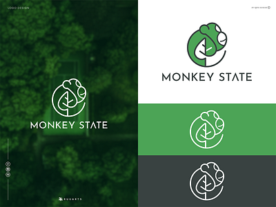 MONKEY STATE | LOGO DESIGN branding design digital art flat logo garden logo graphic design landscaping logo logo logo design minimalist logo monkey logo simple logo