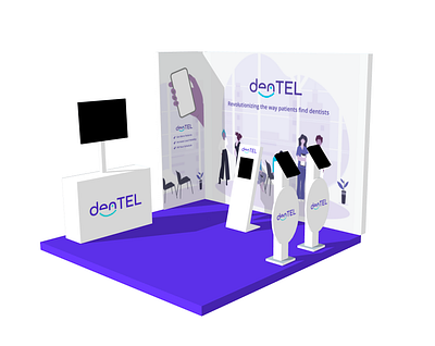 Dentel Trade Show Rendering 3d branding graphic design logo