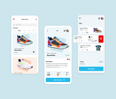 Online Store Mobile App app design branding design figma illustration mobile app mobile app design ui ui design ux web design web development webapp