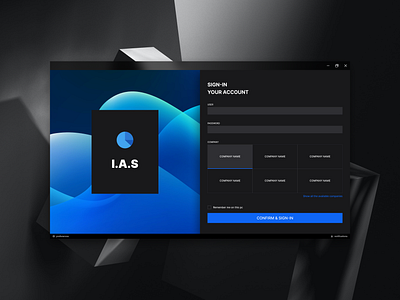 Sign-in screen acrylic blur clean concept dark dark mode dark palette design desktop enterprise flat fluent login minimal signin sketch ui ux work in progress