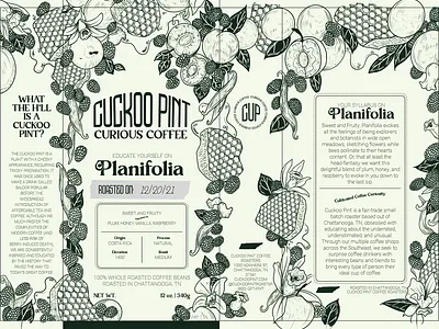 Cuckoo Pint Coffee Bag Illustration branding design illustration typography