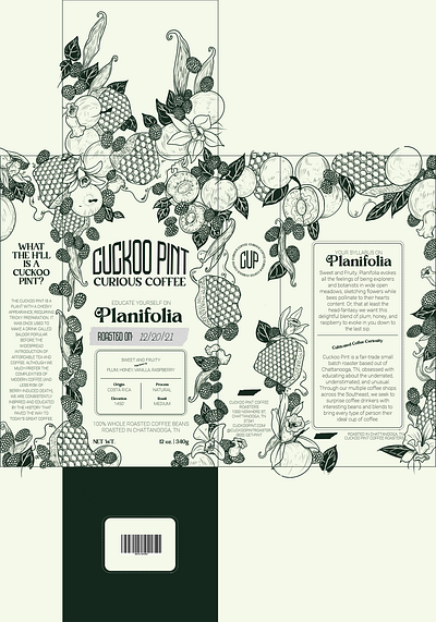 Cuckoo Pint Coffee Bag Illustration branding design illustration typography
