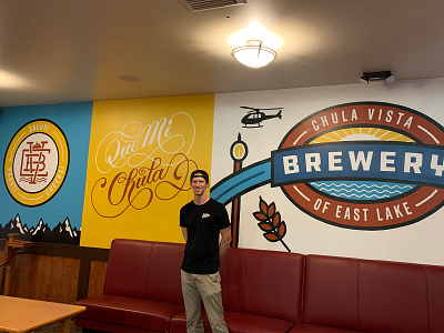 Chula Vista Brewery Mural brewery brewery mural chula vista design hand lettering lettering lettering mural mural san diego san diego mural script