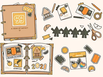 Nugget Year of Impact crafting digital art digital illustration illustration kids illustration scrapbook vector vector illustration