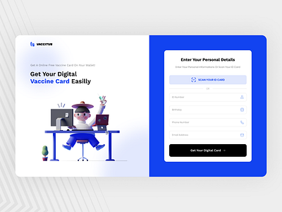 Digital Vaccine Card Website Concept 3d card corona covid covid19 design digital form graphic design illustration ui ui design uidesign uiux ux vaccine webdesign website website ui webui