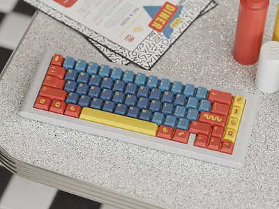 Diner blender keycaps mechanical keyboards render