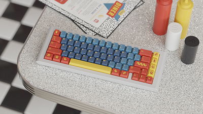 Diner blender keycaps mechanical keyboards render