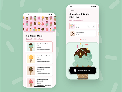 That Trendy Ice Cream Shop food foodordering icecream illustration ios mobile ui ux