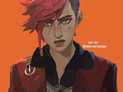 vi artwork(arcane) by hiboart adobe arcane arcanenetflix art artwork digital digitaldrawing esport fanart gaming illustration leagueoflegends leagueoflegendsart lol lolart riotgames
