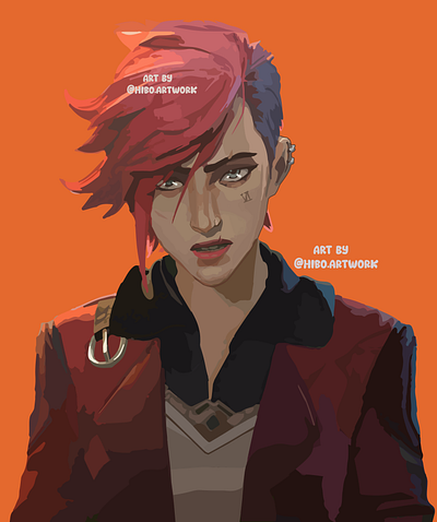 vi artwork(arcane) by hiboart adobe arcane arcanenetflix art artwork digital digitaldrawing esport fanart gaming illustration leagueoflegends leagueoflegendsart lol lolart riotgames
