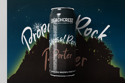 Beachcrest Brewing: Proposal Rock Porter beach beer beer label brewery craft beer design graphic design illustration package design packaging