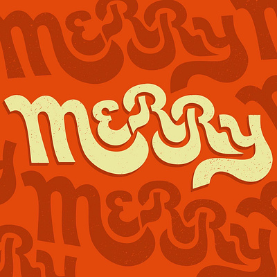 Merry Merry Merry branding christmas color blocking design illustration lettering letters merry red