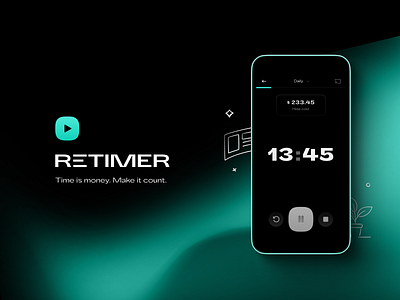 Retimer - Break the cycle of co$tly meetings app branding design icon illustration landing meetings optimization product productivity team time tracker ui ux