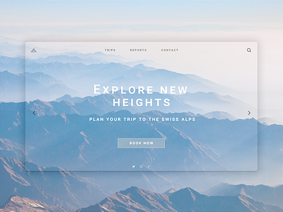 Landing Page agency blue branding design graphic design heights landing landing page mountain mountains outdoors sky travel trekking ui webdesign wild