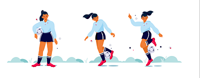 Character Poses character character pose girl illustration lifestyle people people illustration pose soccer vector illustration