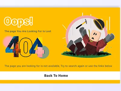 404 Page app dailyui design mobile ui