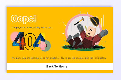 404 Page app dailyui design mobile ui