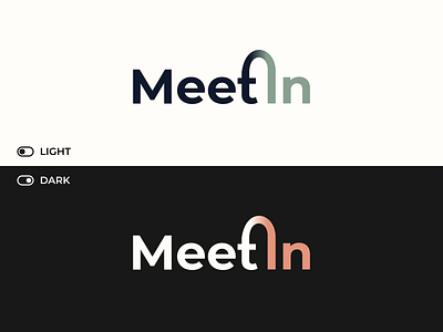 MeetIn - Logo dark theme gradient graphic design light theme logo logo design