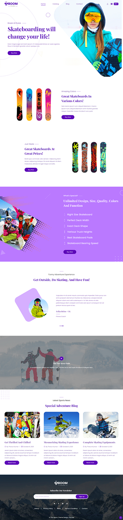 Boom-Skateboard Shopify Theme design ecommerce responsive shopifytheme theme web design website website design websitedesigner websitetheme