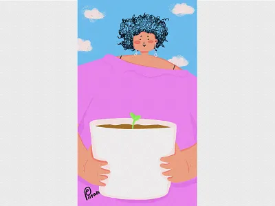 Hope 2d animation app art character characterdesign design draw drawing flower pot graphic design hope illustration motion graphics paint photoshop seedlings vector visual