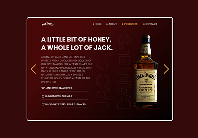 JACK DENIAL'S branding color dailyui dark design dribbble jack daniels landingpage poppins text typography ui ux webdesign website whiskey