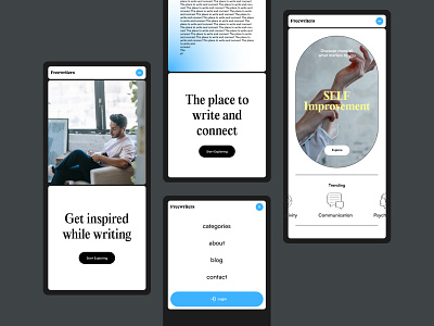 Freewriters Mobile Website design editorial graphic design interface mobile mobile screens mobile website responsive design responsive website ui user experience user interface ux web web design web marketing website writers