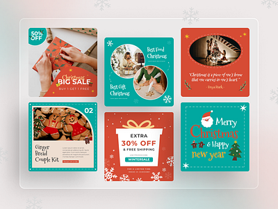 Christmas Instagram Template holiday instagram post instagram stories instagram template new year santa snow social media winter xmas