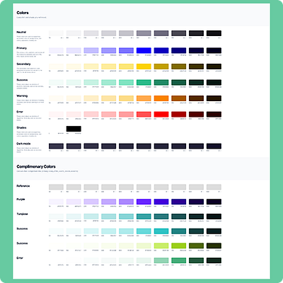 Harmonious Colour Palette color design ui