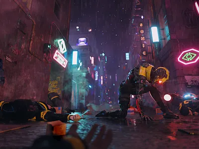 Action Cyberpunk 3d artwork cinema4d cyberpunk
