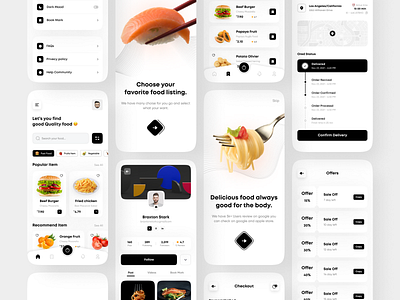 Foodlee - Food Mobile App Full Design app app design app ui delicious design figma food food app food delivery foodie foodislife health instafood interface minimal app trendy design ui design uiux ux design yummy