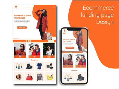 Ecommerce Landing Page adobe xd app branding figma graphic design illustration landing page ui user interface ux vector web design web site web ui